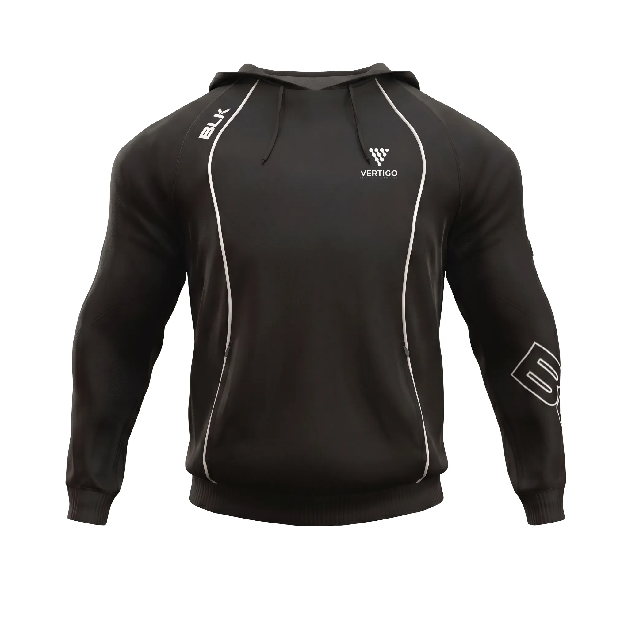 black training hoodie front view gym performance wear