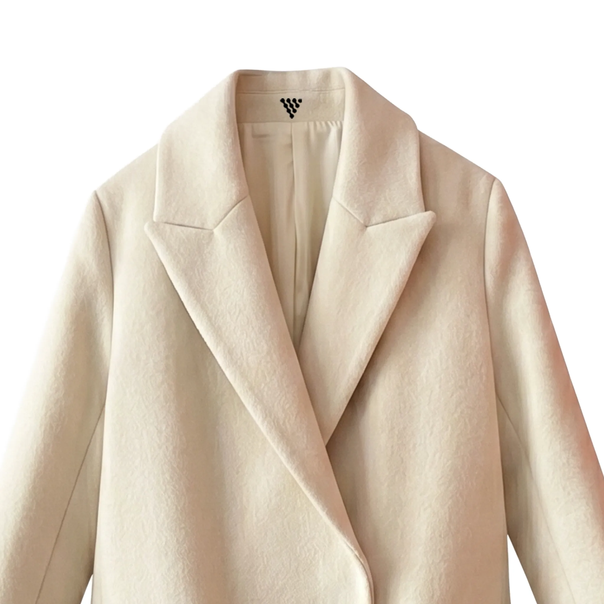 Custom women wool coat private label supplier in warm beige color for fashion brands