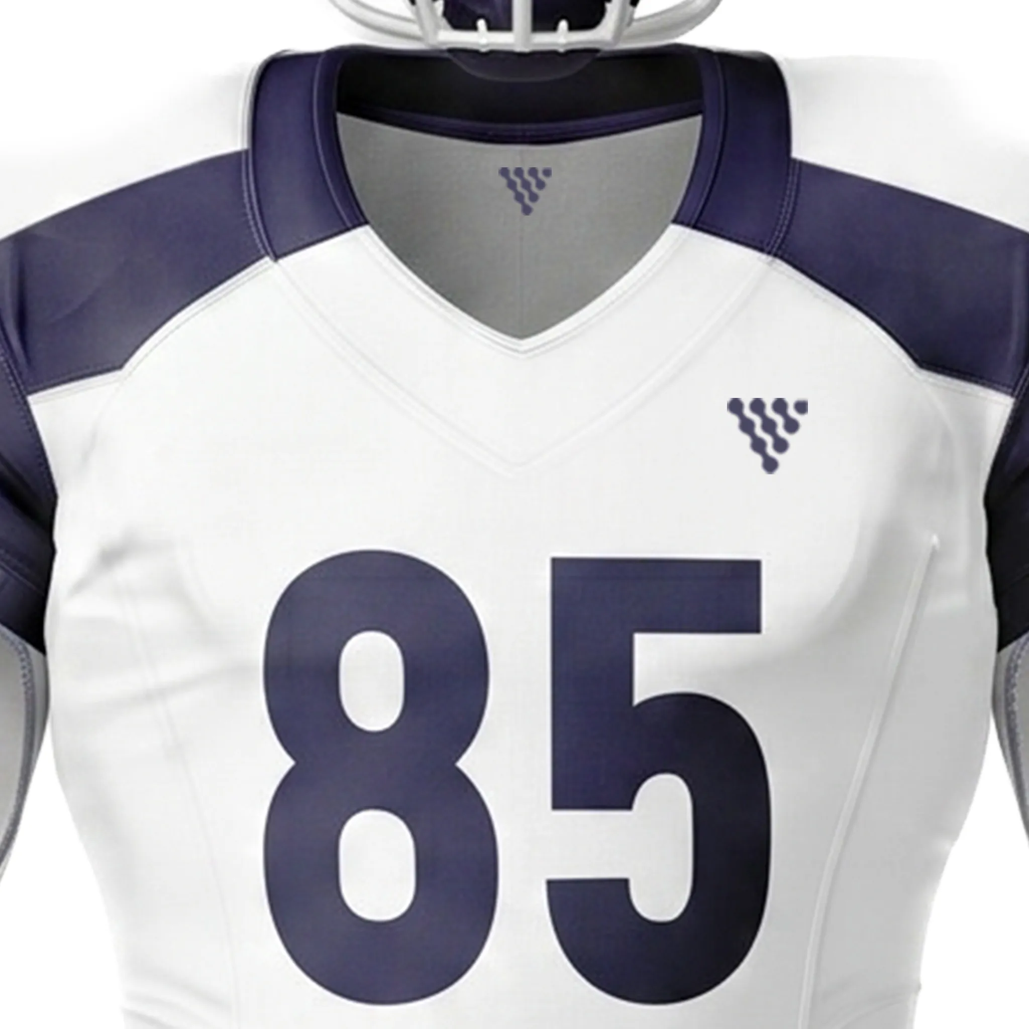 Close up front view of american football jersey