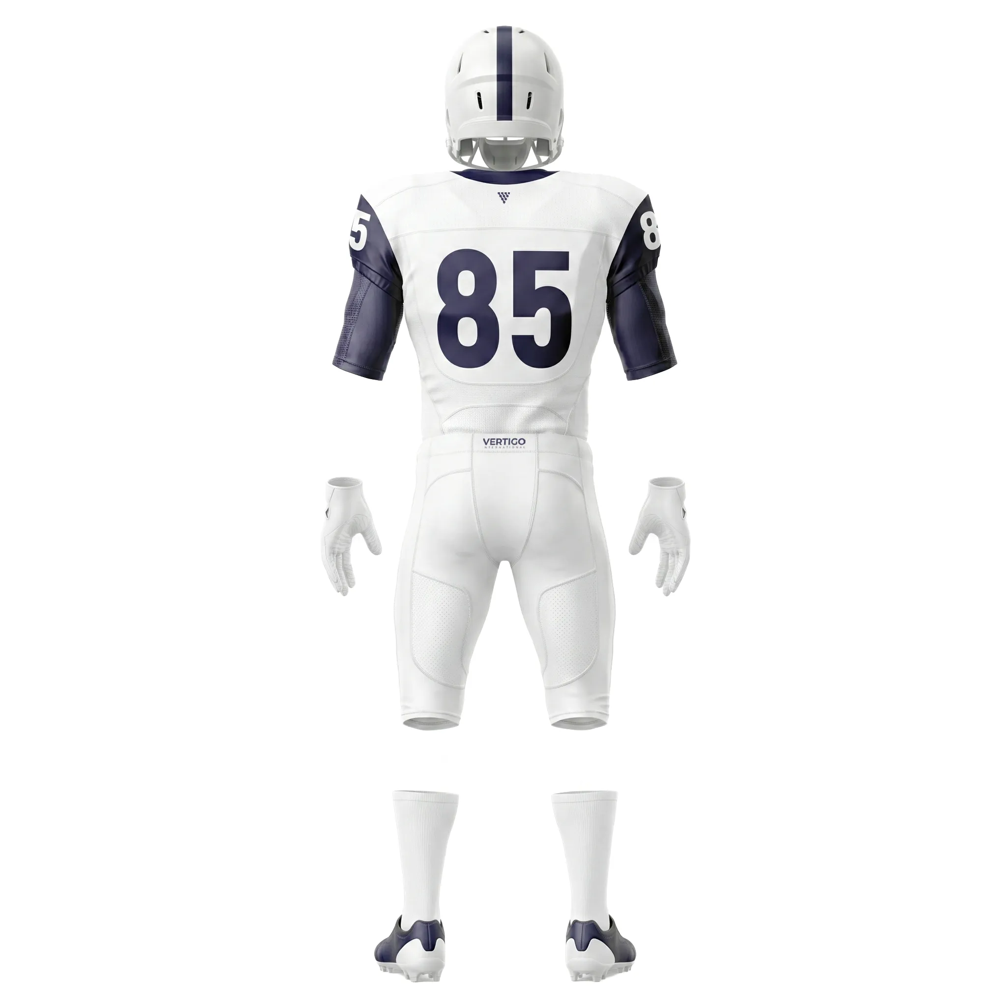 Back view of american football sports uniform
