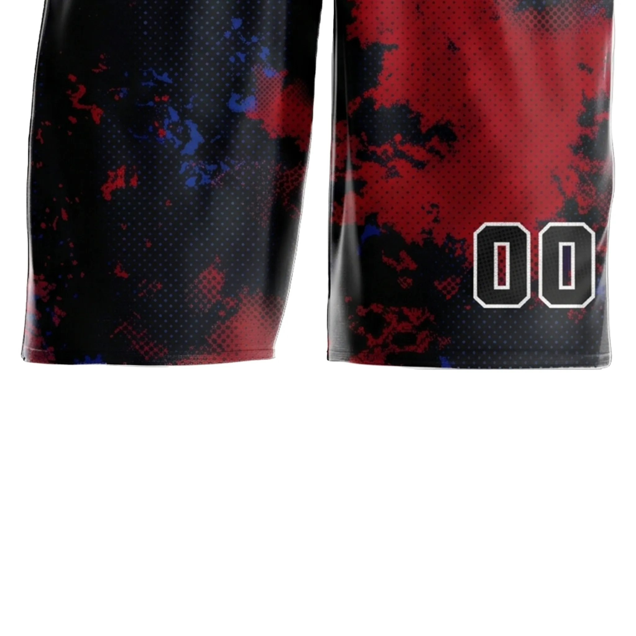 Custom basketball shorts with athletic performance fit and numbering