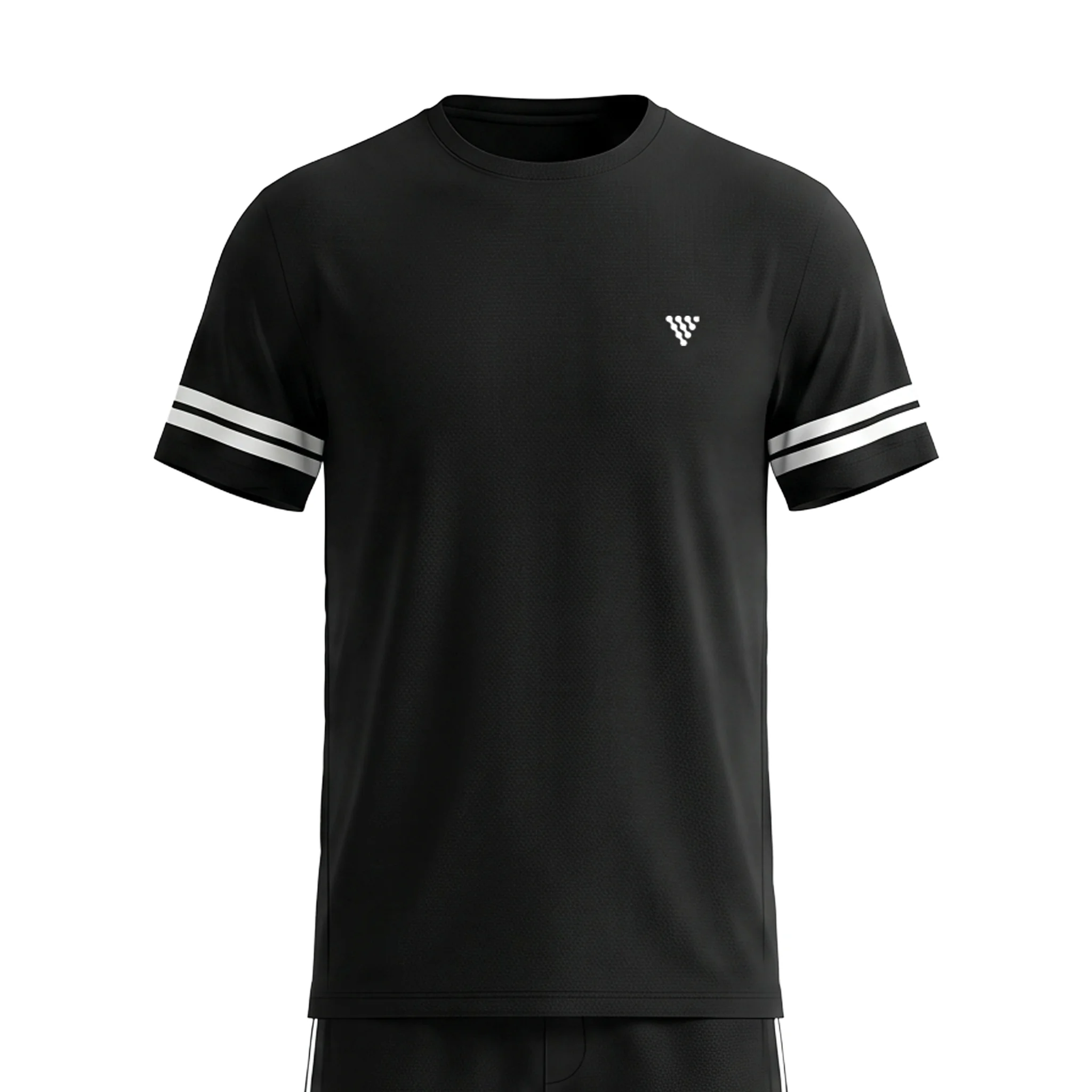 Men’s black short sleeve training shirt front view