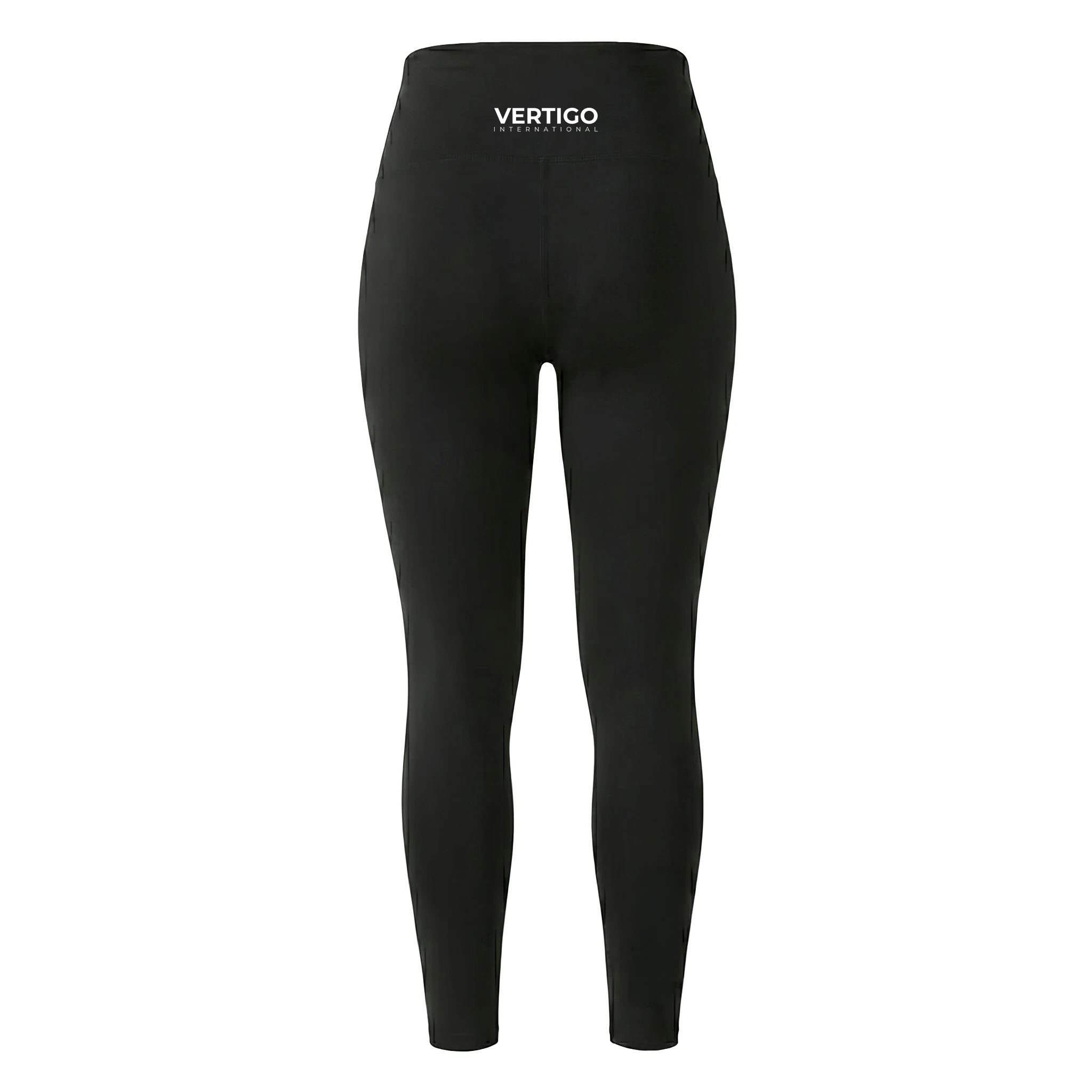 Back view of black women’s workout leggings