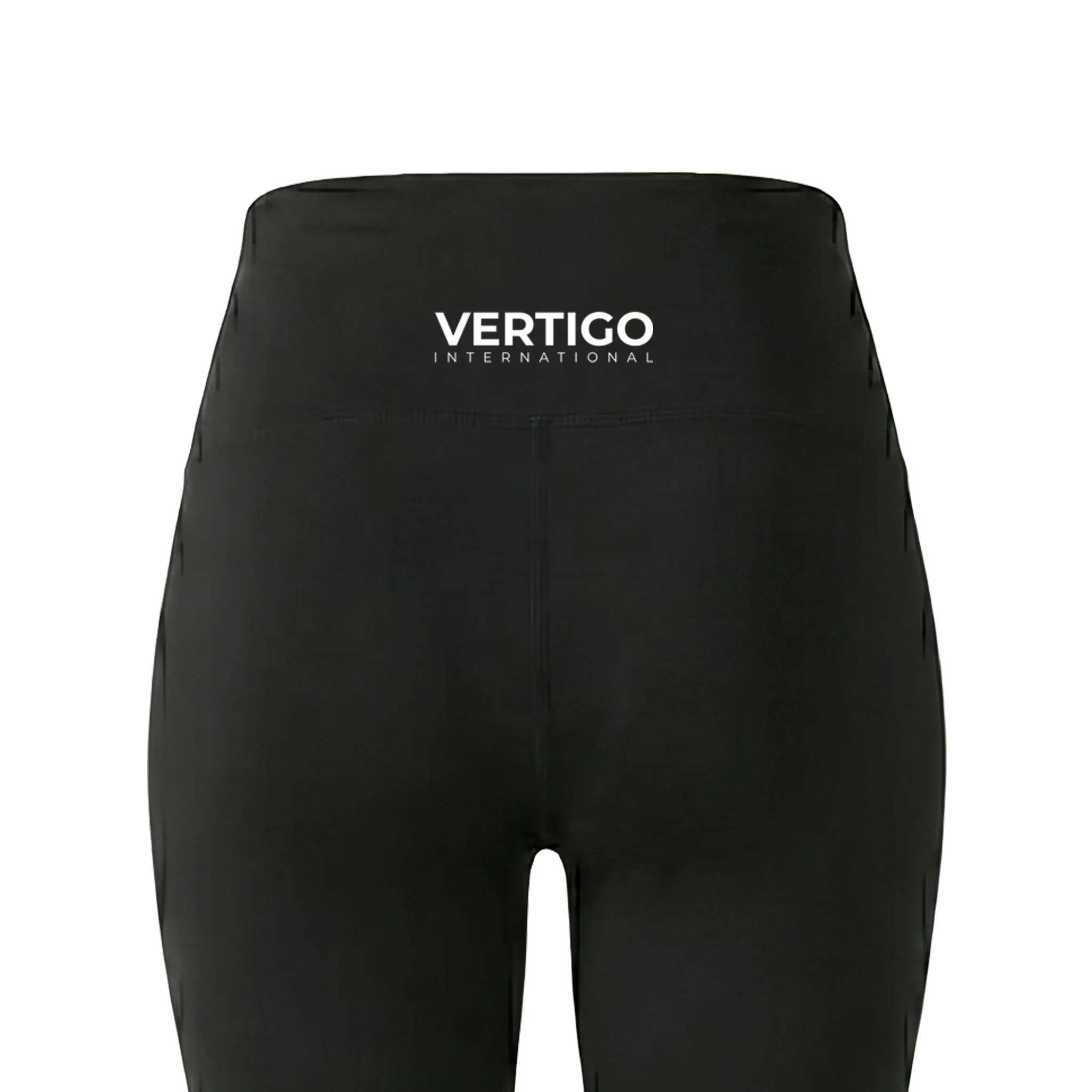 Close up back view of black women’s activewear leggings