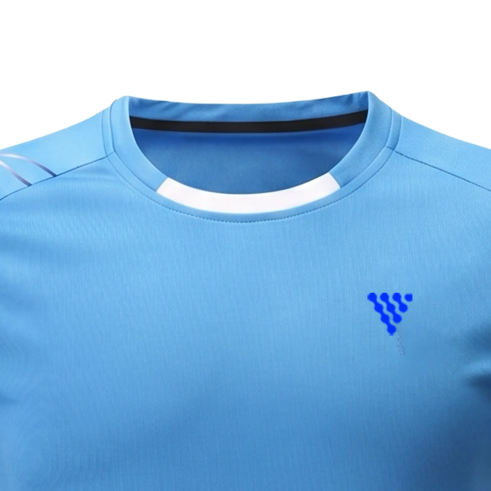 Close-up of custom tennis shirt with breathable sports fabric