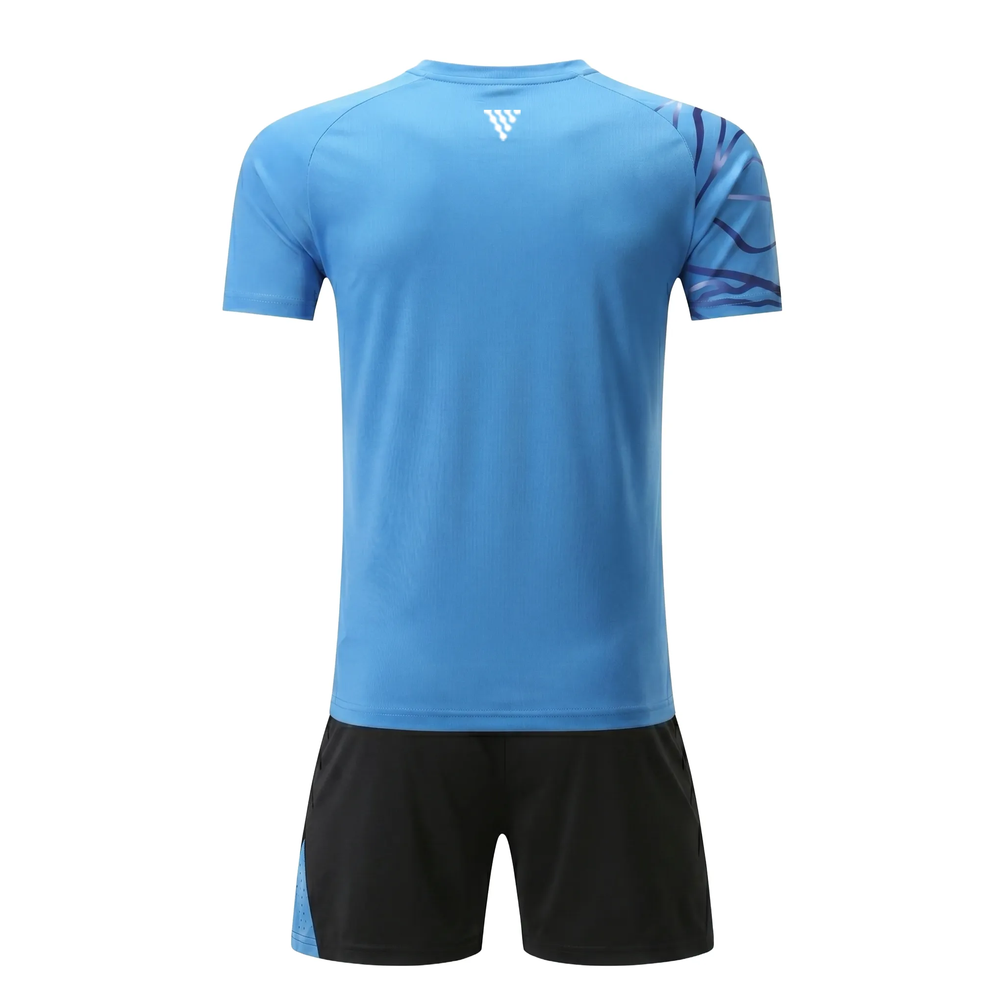 Back view of custom tennis uniform with athletic performance fit