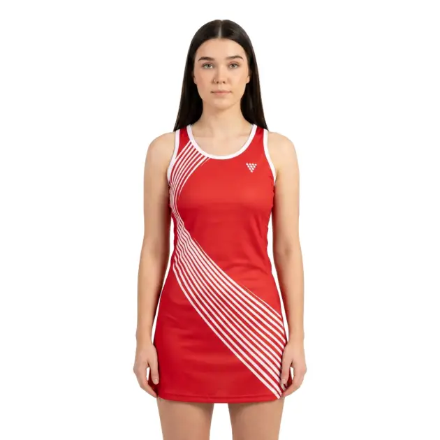 Female athlete wearing custom women net ball uniform