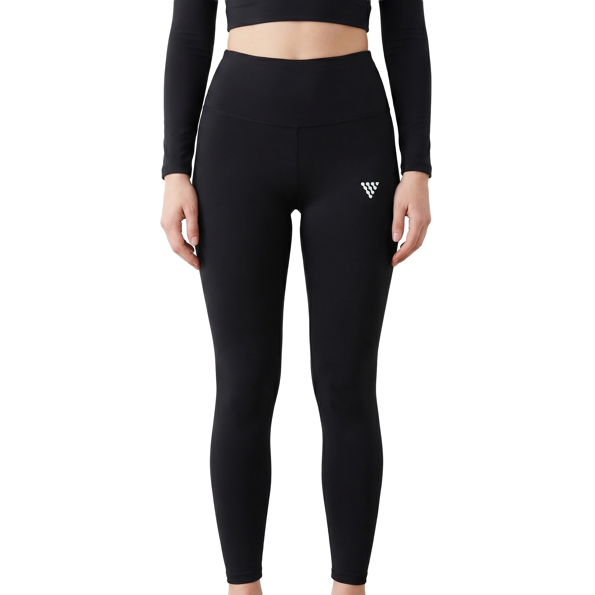 Female model wearing black women’s training leggings