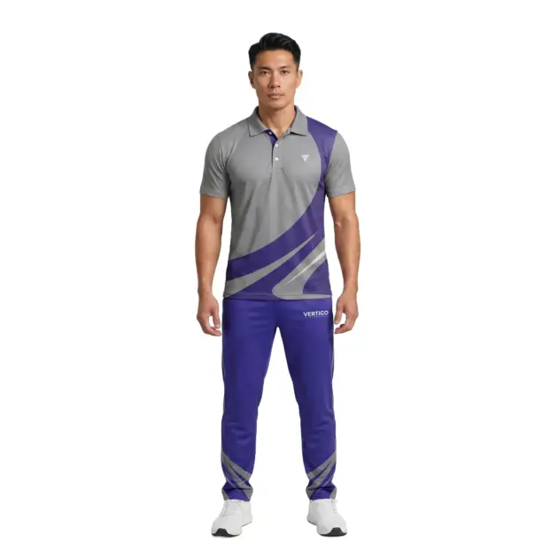 Male athlete wearing custom men cricket uniform for professional sportswear teams