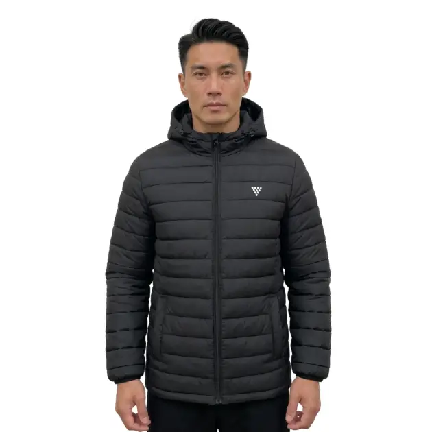 mens black puffer jacket winter padded outerwear fashion design