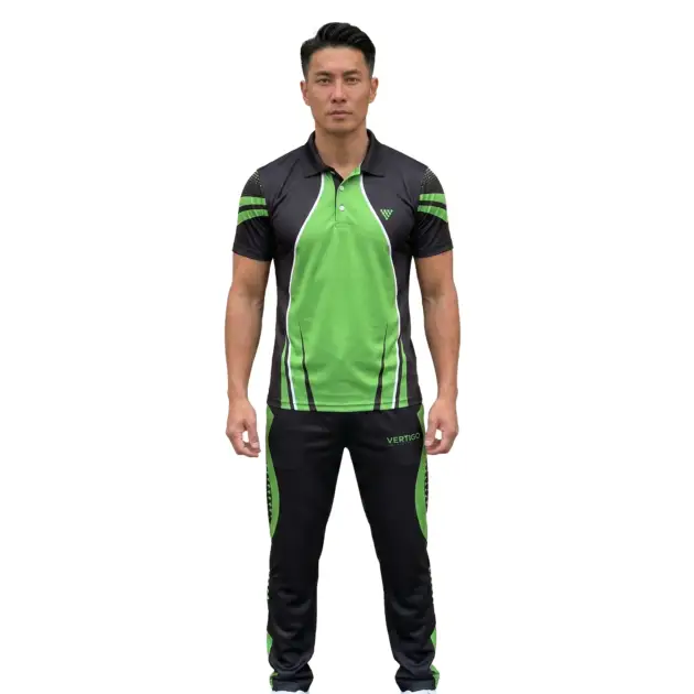 Athlete wearing men cricket uniform with matching cricket pants