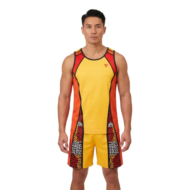 Athlete wearing professional sublimated netball uniform