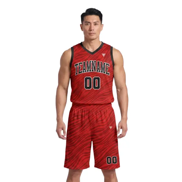 Male athlete wearing premium basketball uniform for team sports