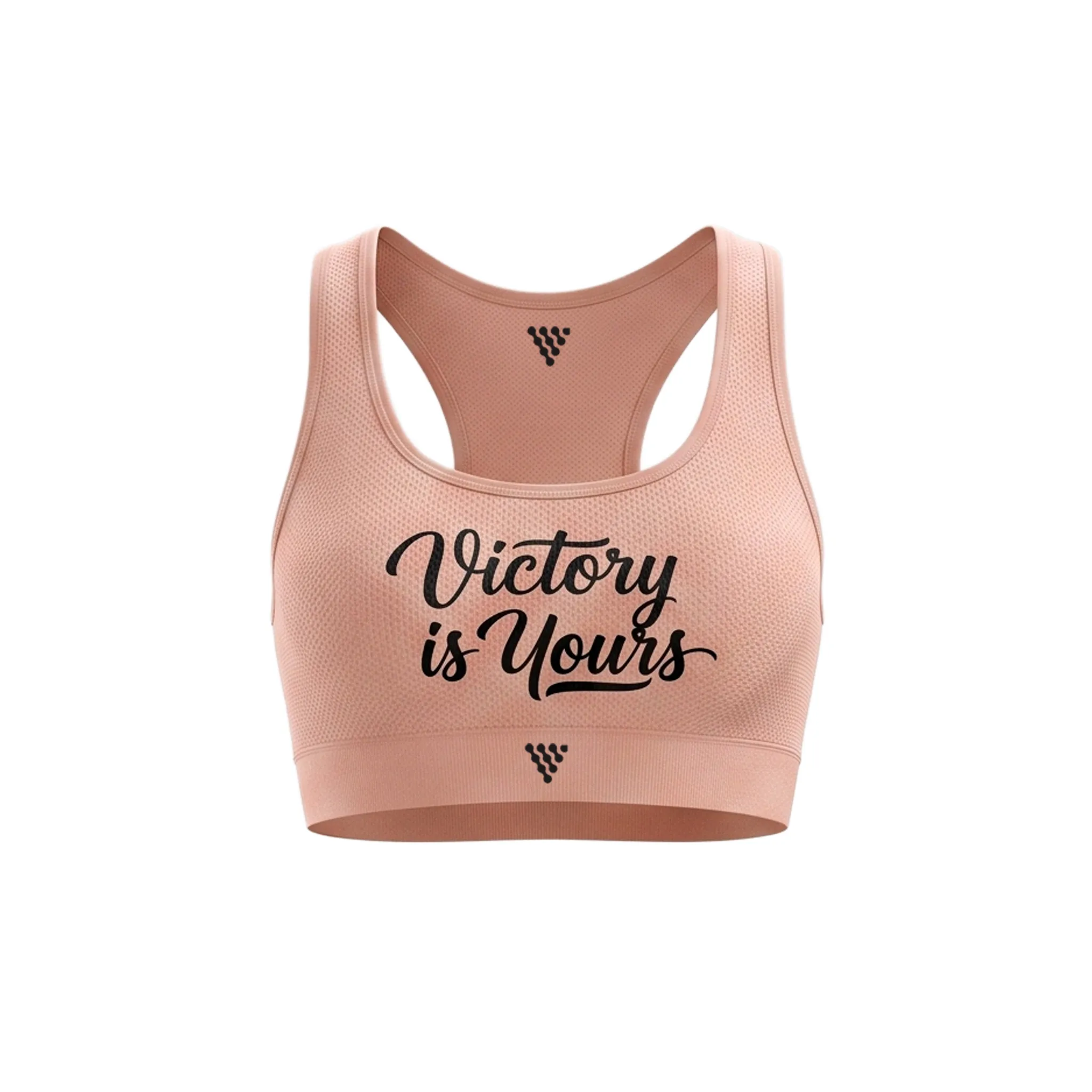 Motivational women’s workout sports bra with breathable fabric