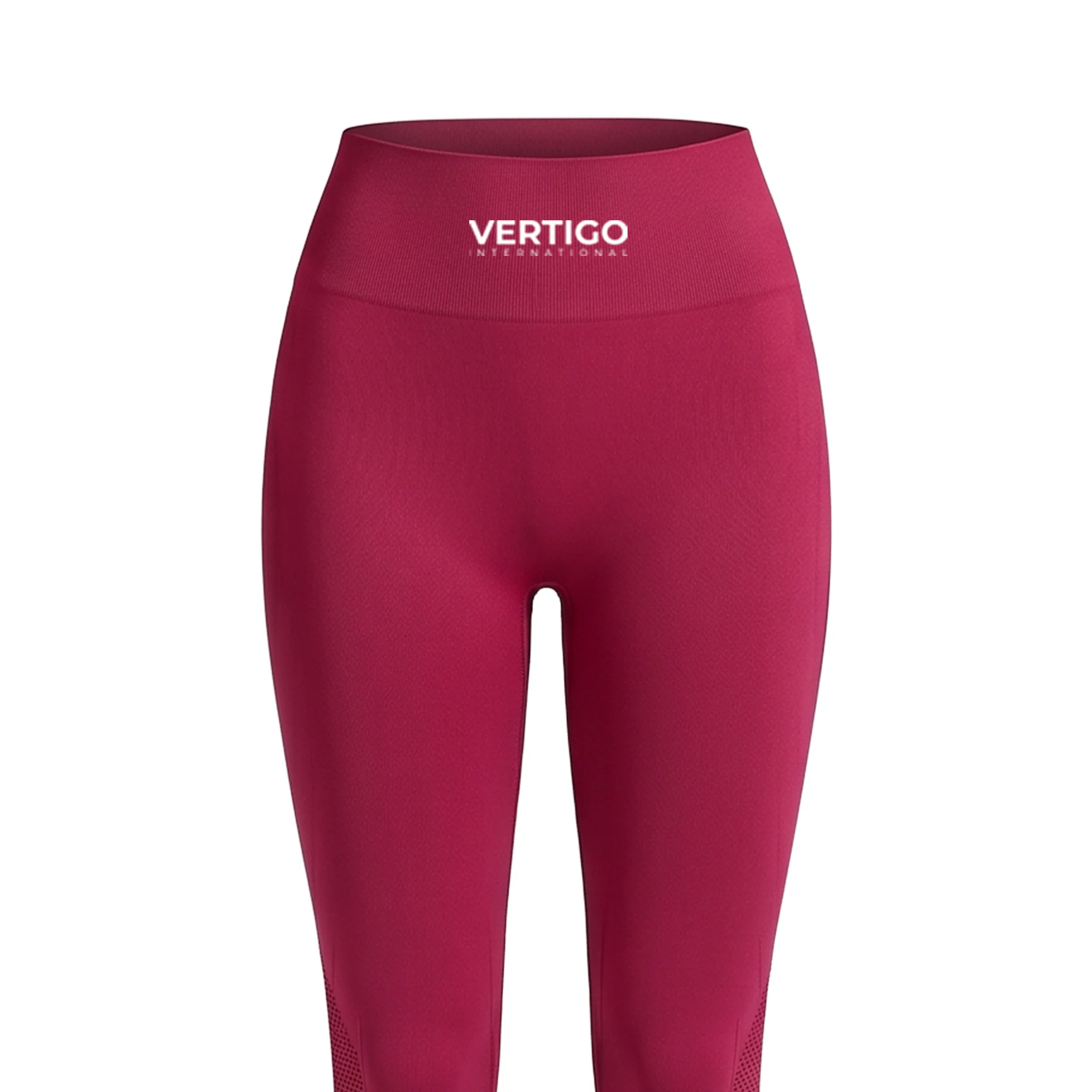 Women’s pink seamless gym leggings front view