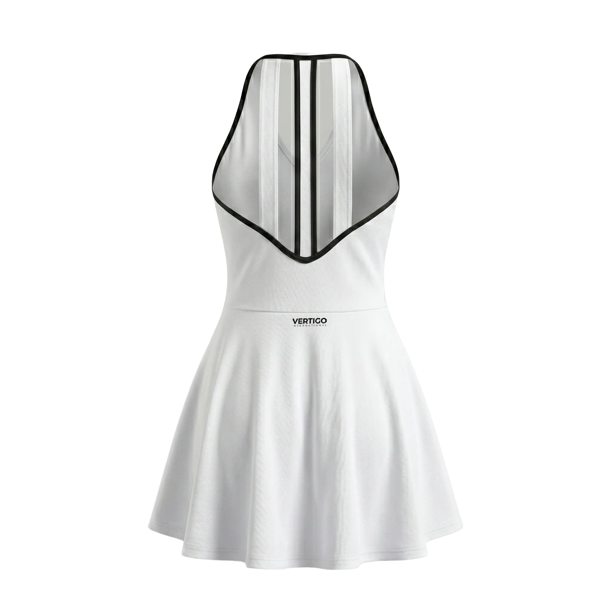 Back view of premium women tennis uniform with racerback design