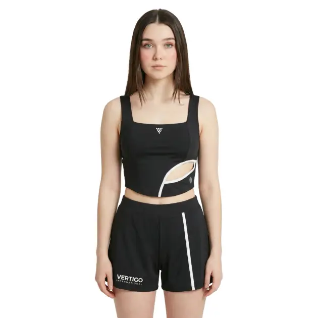 Female athlete wearing custom women tennis uniform for professional training and matches