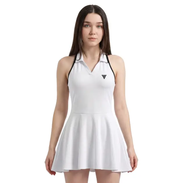 Female athlete wearing premium tennis uniform women dress for professional matches