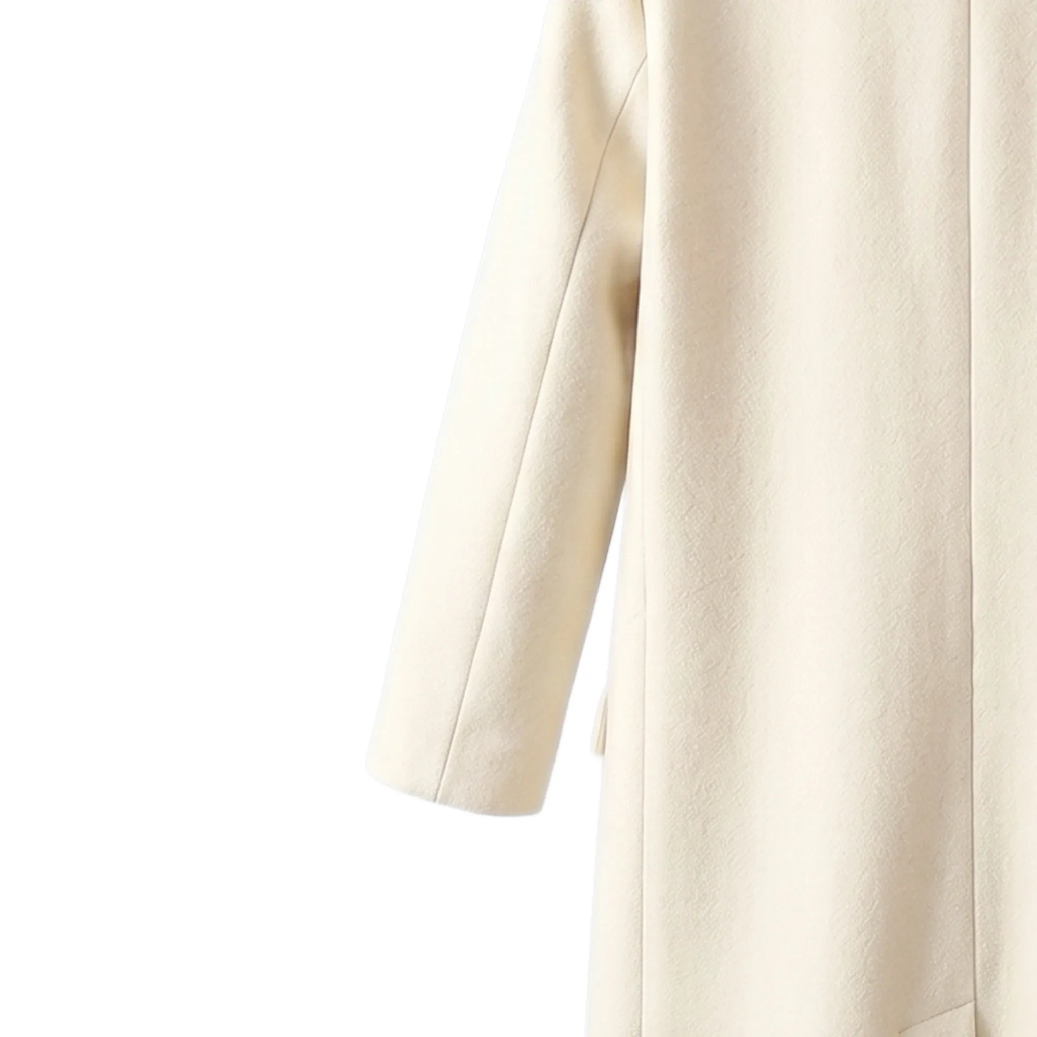 Women Warm Beige Long Coat - Image 5