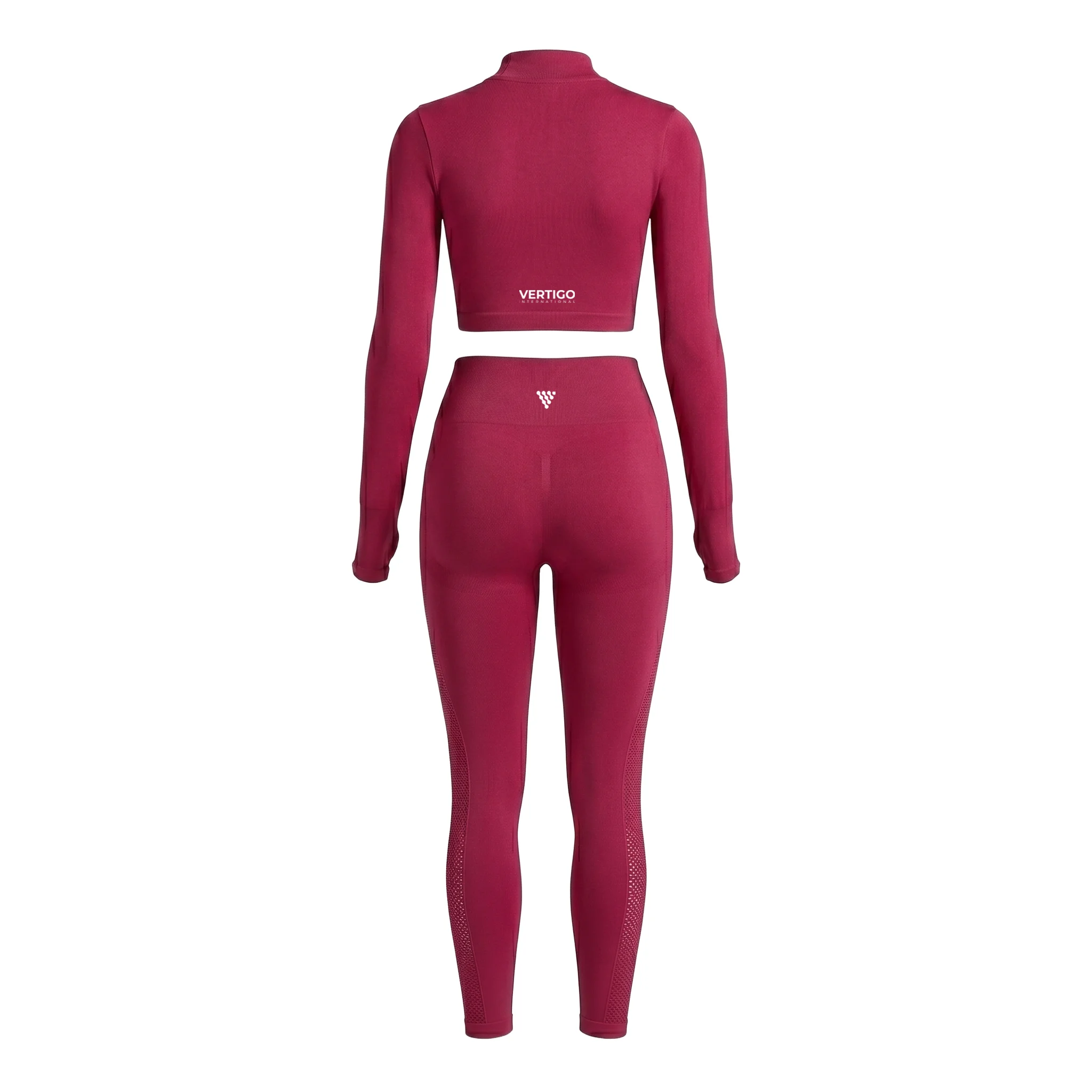 Back view of women’s seamless activewear set