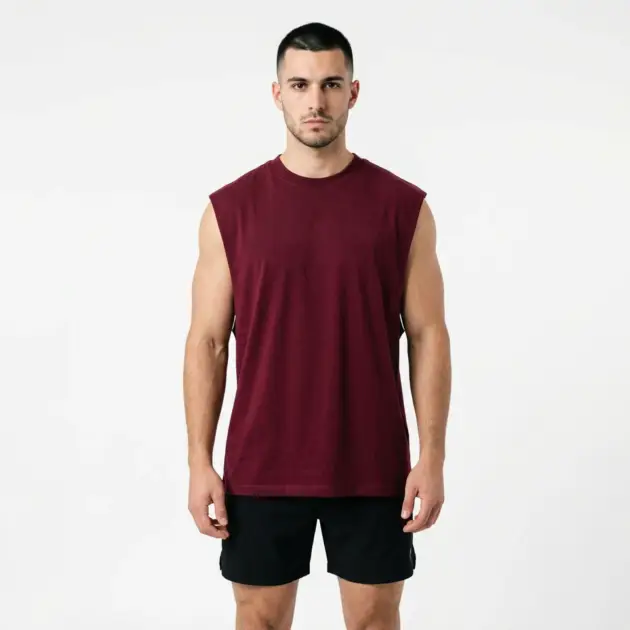 Men tank top with relaxed athletic fit for gym training and workouts