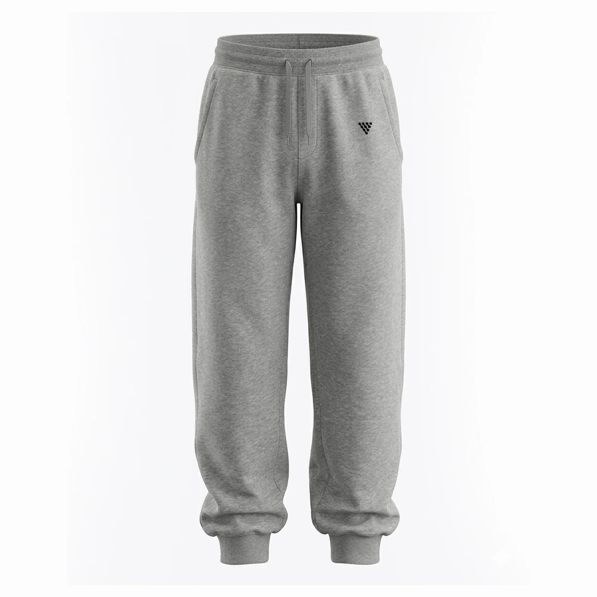 Front view of men's grey baggy gym trousers