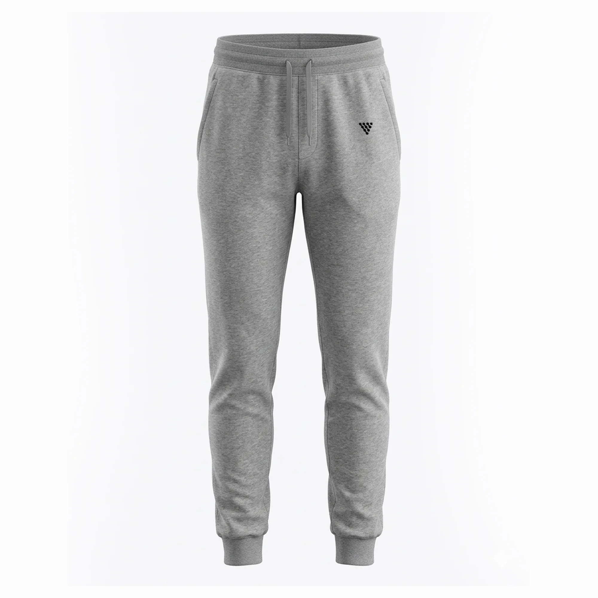 Front view of men's grey jogger trousers