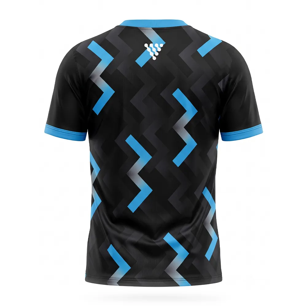 Custom Soccer Jersey in black and blue back