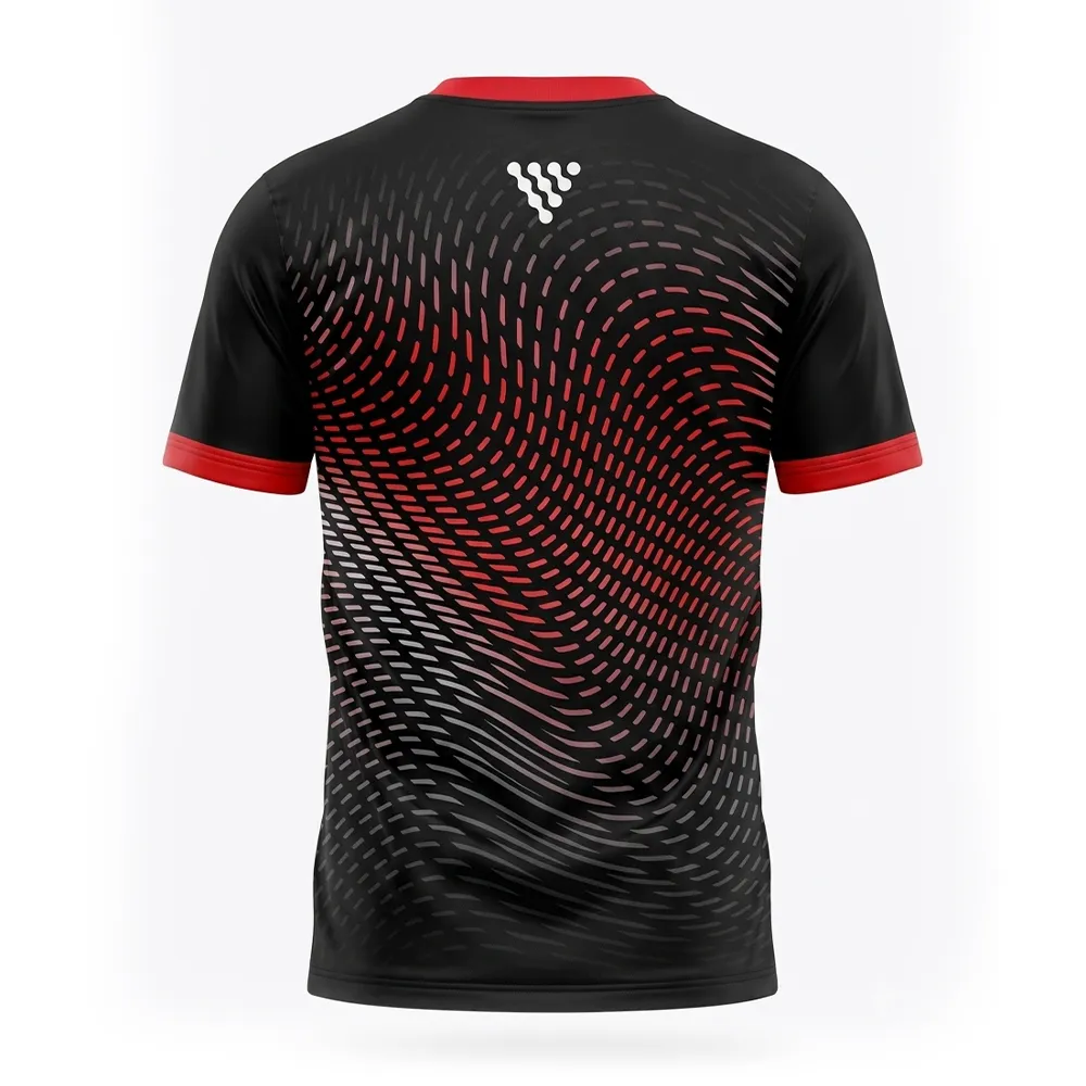 custom-black-red-soccer-jersey back