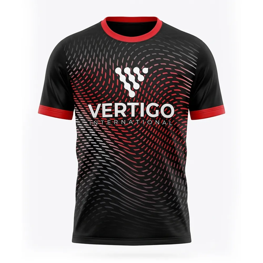 custom-black-red-soccer-jersey front