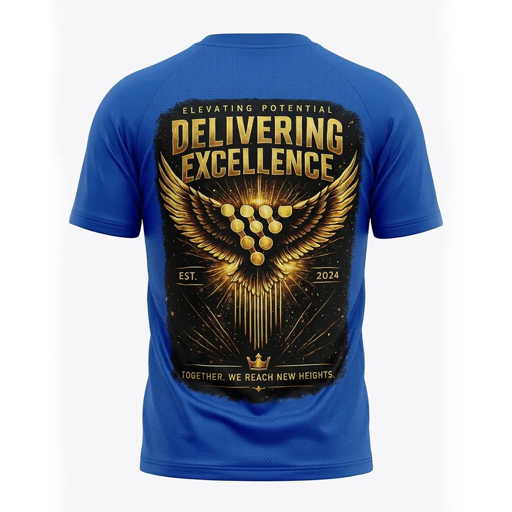 Back view of Custom Crew Neck Casual T-Shirt featuring premium graphic print