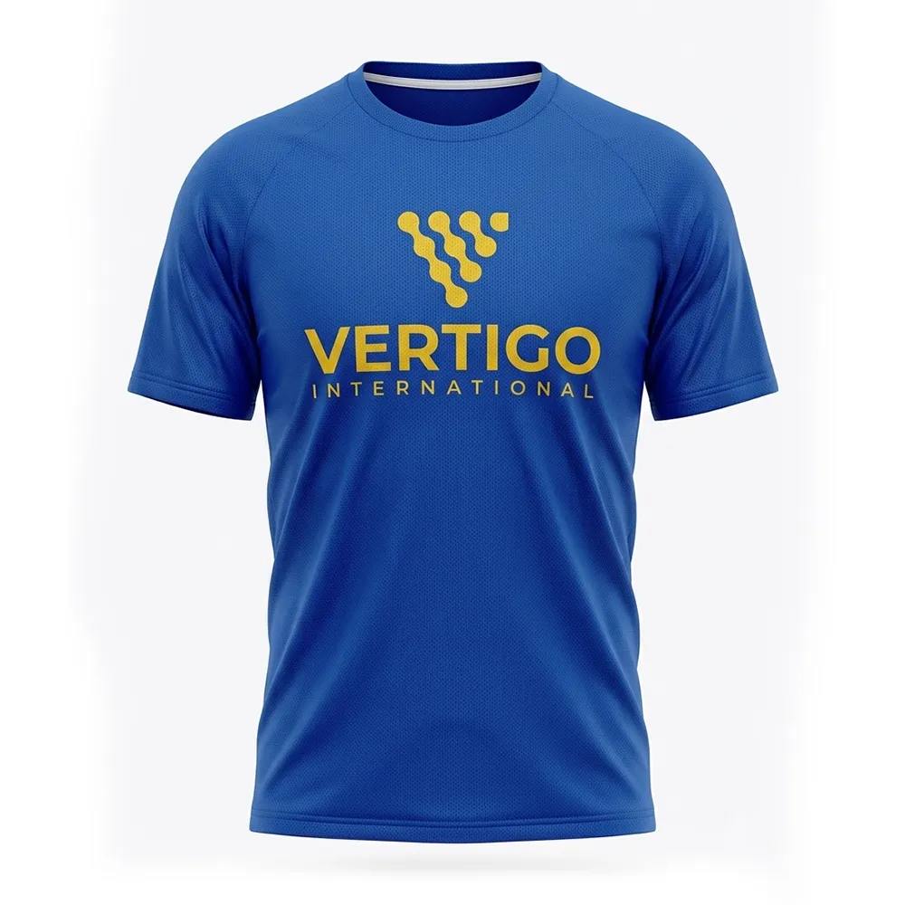 Custom Crew Neck Casual T-Shirt front view with custom logo print