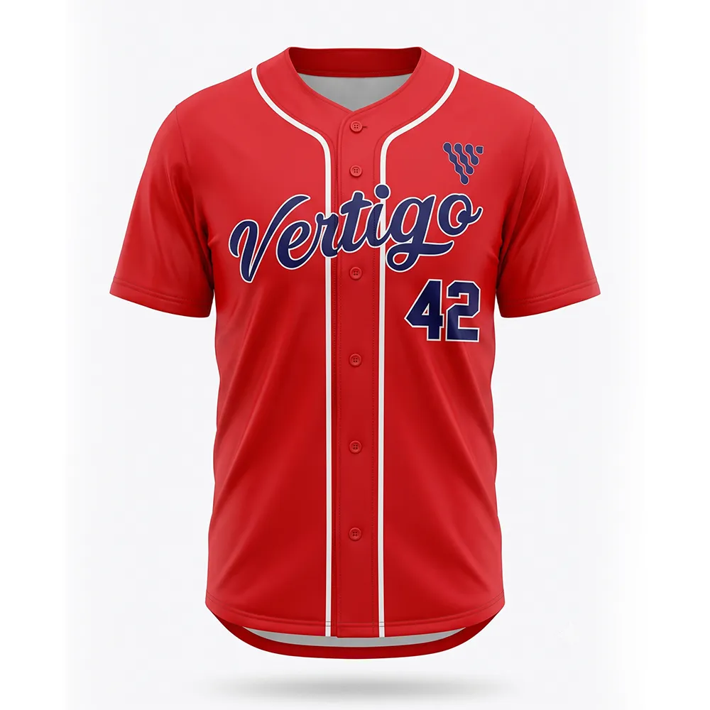 Custom Red Baseball Jersey - Image 2